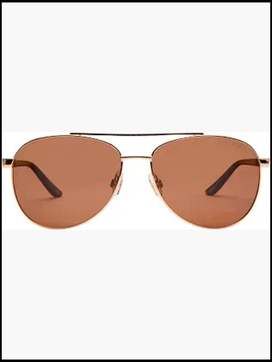 Round Aviator Sunglasses, Metal Frame, Polarized Lenses